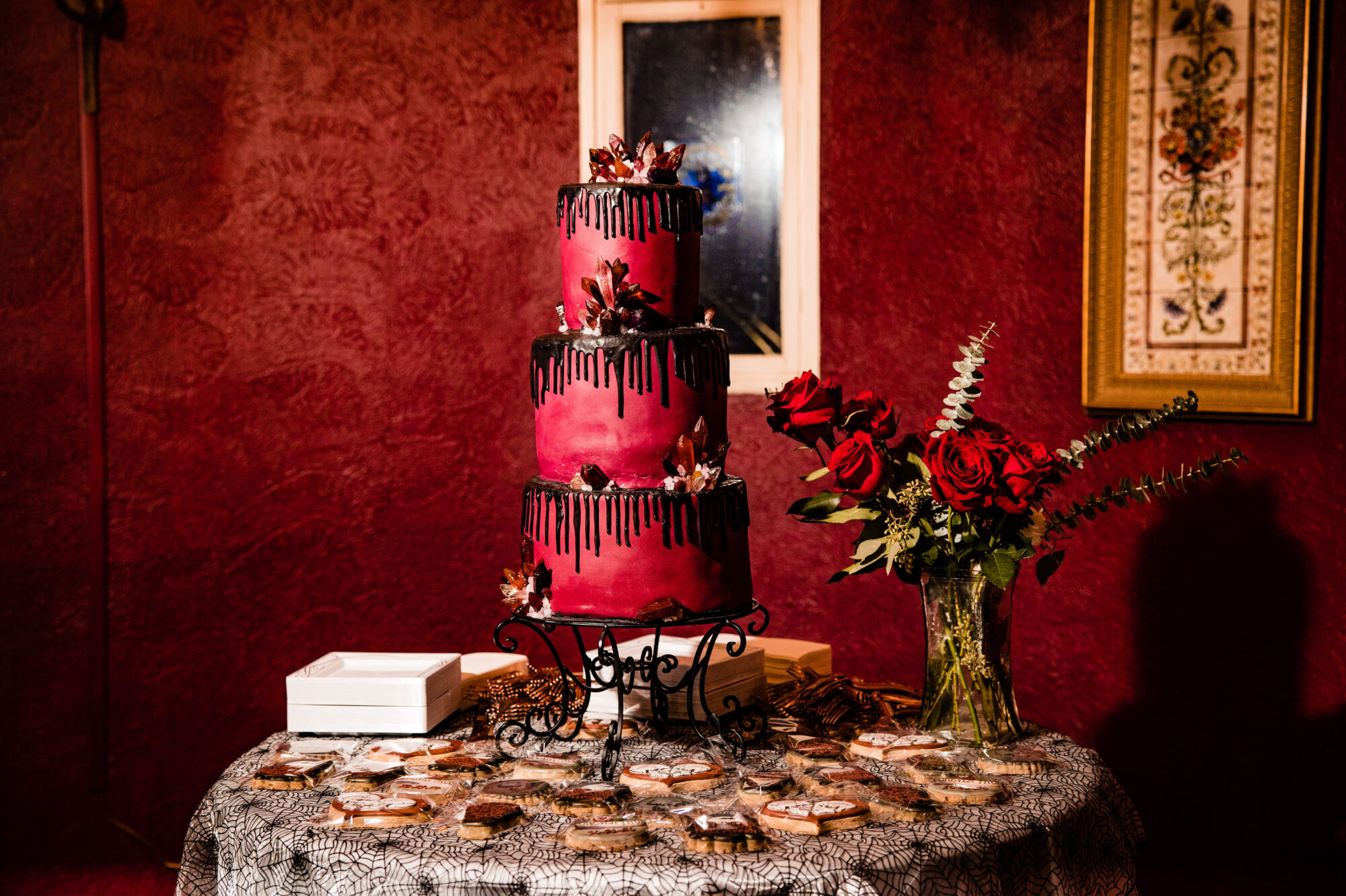 red wedding cake